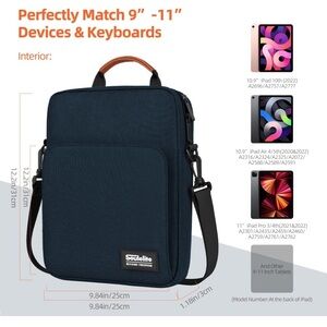 (1892) 9-11 Inch Tablet Sleeve Bag Laptop Bag Indigo